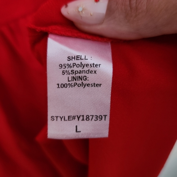 Pomander Place | Holiday Sleeveless Babydoll Mini Dress w/ Bow Straps - Size L - Picture 8 of 9